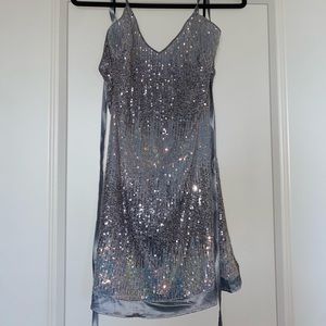 SHEIN Sequin Tie Dress